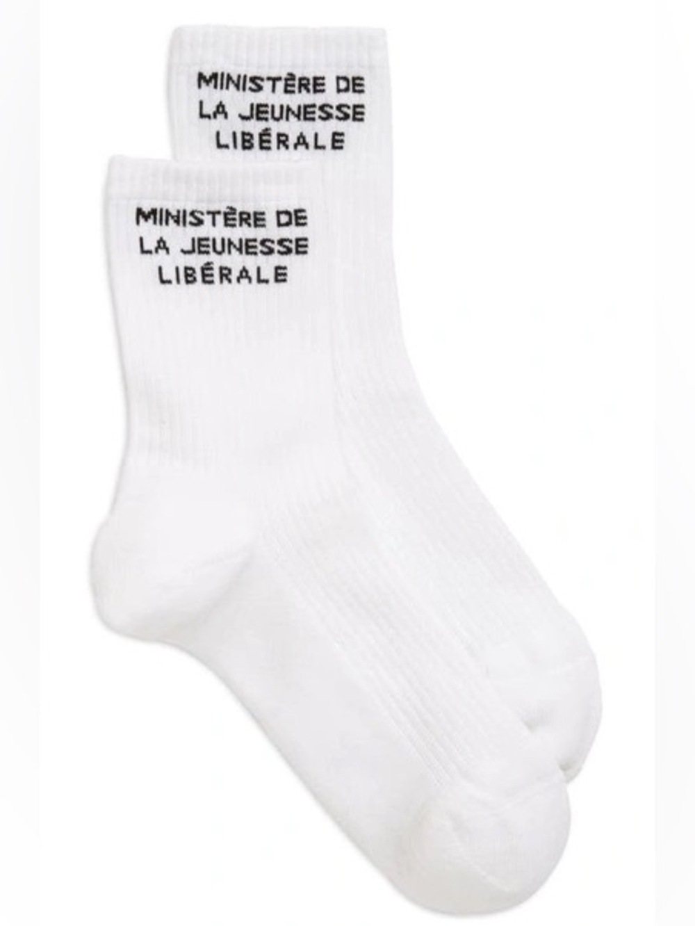 LIBERAL YOUTH MINISTRY LOGO INTARSIA SOCKS WHITE BLACK LETTERING WOMENS OS NWOT